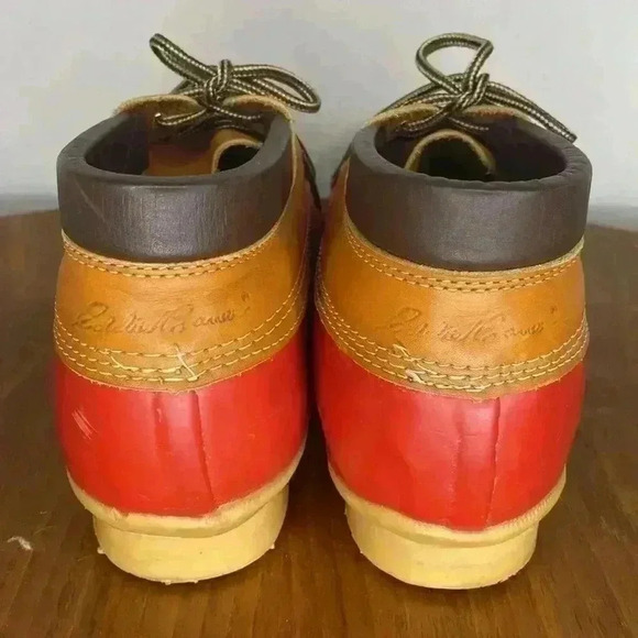 Eddie Bauer Vintage Duck Boots Red Brown Rubber Leather Size 10 Womens - Picture 5 of 8